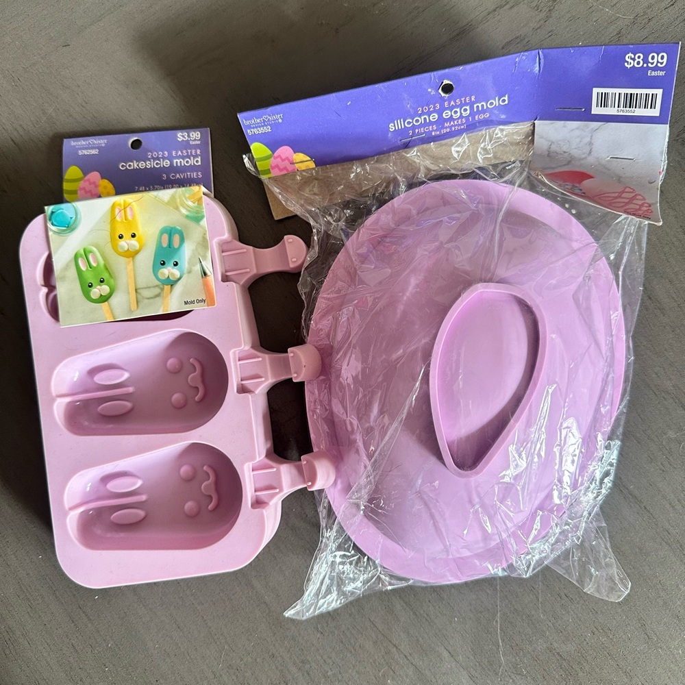 Pink Silicone Egg and Cake Mold Set